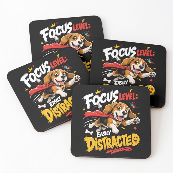 Item preview, Funny Beagle Focus Level Easily Distracted Superhero Cartoon Design designed and sold by Tong4130.