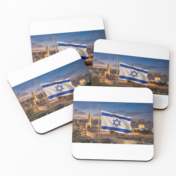 Item preview, Israel Flag Waving Over Jerusalem designed and sold by Ronel2026.