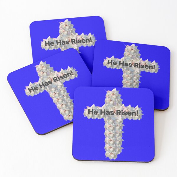Item preview, He Has Risen white rose cross designed and sold by gracehopelove.