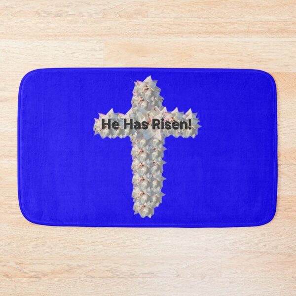 Item preview, He Has Risen white rose cross designed and sold by gracehopelove.