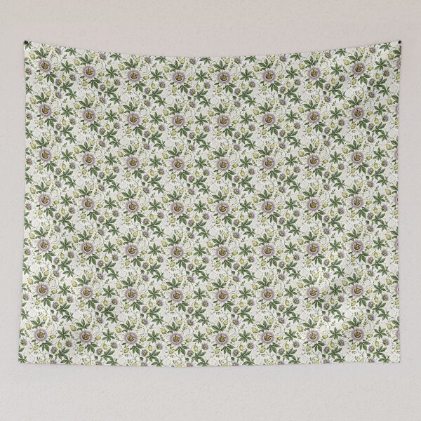 Item preview, Regal Passionflower Botanical Pattern | Vintage Floral Vine | White & Purple Nature Print designed and sold by RegalParade.