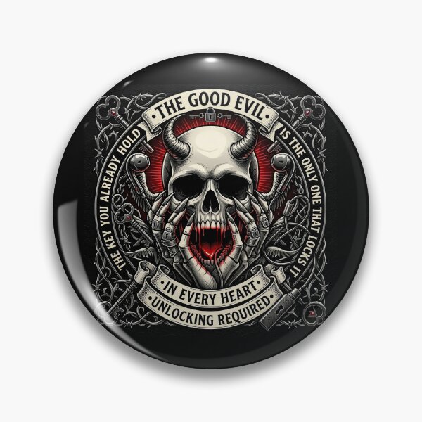 Item preview, Horned Demon Skull Keyhole Emblem designed and sold by Voodoo Store Paranormal Collections.