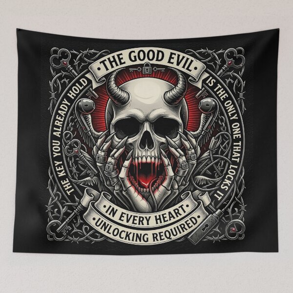 Item preview, Horned Demon Skull Keyhole Emblem designed and sold by Voodoo Store Paranormal Collections.