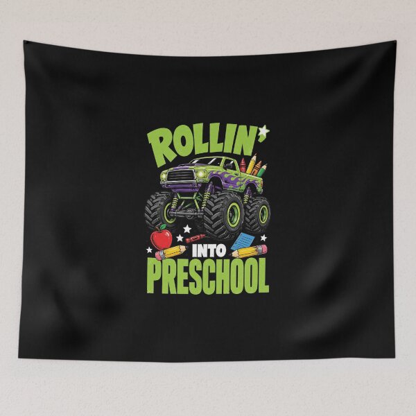 Item preview, Funny Rollin' Into Preschool Monster Truck Back to School designed and sold by WatercolourferS.