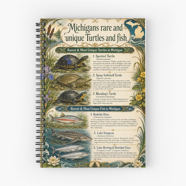 Item preview, Michigan's Rare Turtles & Fish | Wildlife Guide designed and sold by FreshWaterWares.