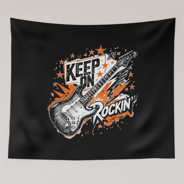 Item preview, Keep On Rockin Vintage Electric Guitar Rock N Roll T-Shirt designed and sold by NeO² Studio.
