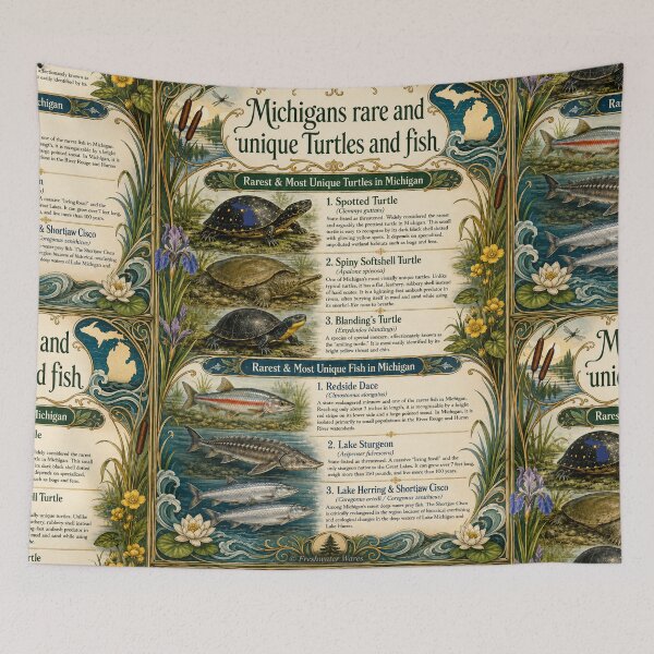 Item preview, Michigan's Rare Turtles & Fish | Wildlife Guide designed and sold by FreshWaterWares.