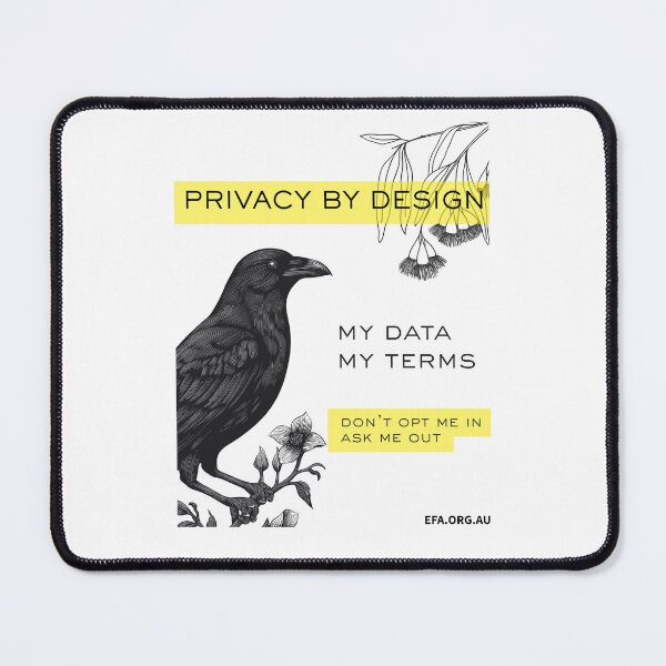 Item preview, Privacy By Design Raven designed and sold by Electronic Frontiers Australia.