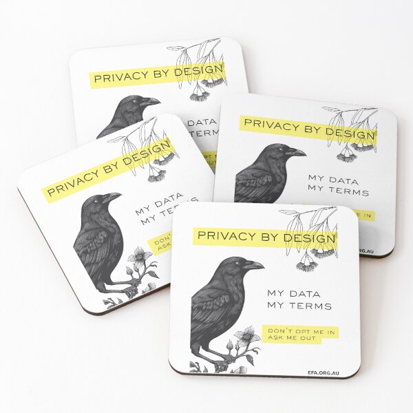 Item preview, Privacy By Design Raven designed and sold by Electronic Frontiers Australia.