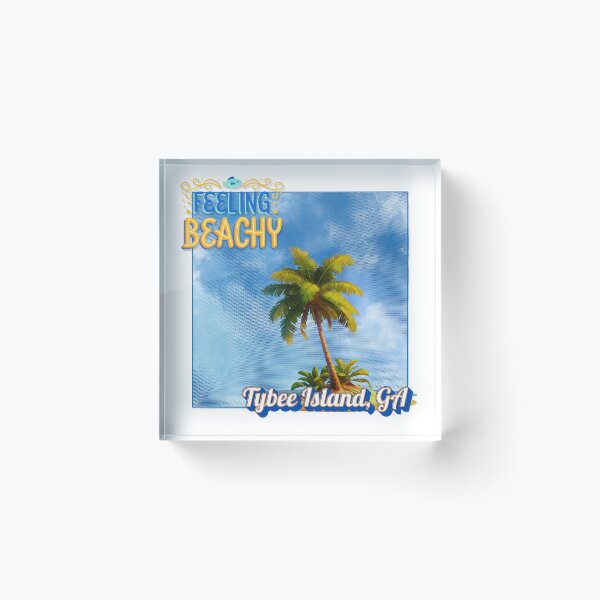 Item preview, Feeling Beachy Tybee Island GA | Retro Halftone Palm Tree Beach Design designed and sold by DonnaRaine.