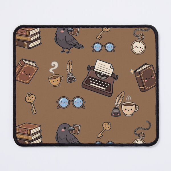 Item preview, Cute Dark Academia Sticker Sheet - Bookish Raven & Typewriter designed and sold by CaseDiary.