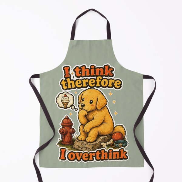 Item preview, Funny Golden Retriever I Think Therefore I Overthink designed and sold by radiogalaxy.