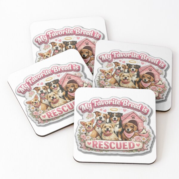 Item preview,     My Favorite Breed Is Rescued | Pink Floral Dog Rescue Sticker designed and sold by Petals and pearls.