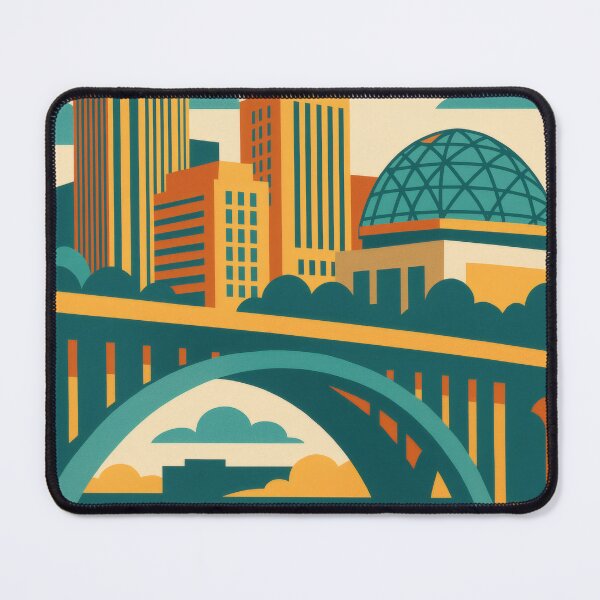 Item preview, Retro Pop Art Poster Illustration of Omaha | Bold Downtown Skyline, Bob Kerrey Pedestrian Bridge & Riverfront Design | Vintage Nebraska Wall Art Decor designed and sold by PaintedPixels01.