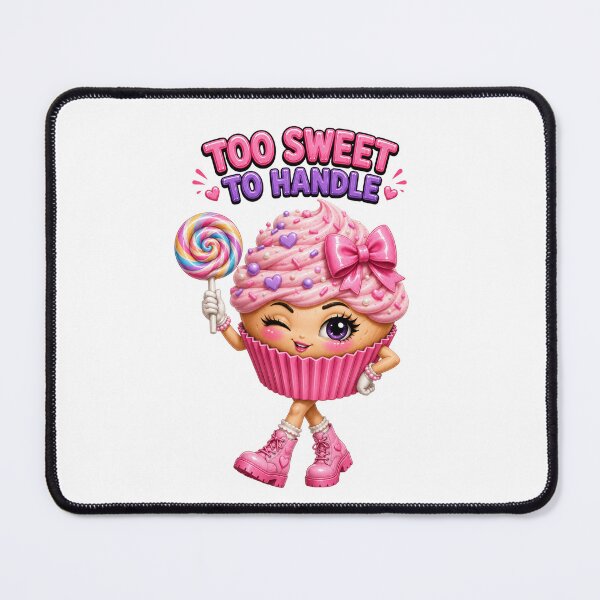 Item preview, Too Sweet to Handle Cute Cupcake Kawaii Candy Girl with Rainbow Lollipop Sticker  Main Tag: designed and sold by RoPrincess.