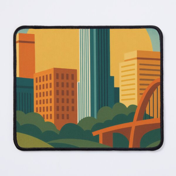 Item preview, Retro Pop Art Poster Illustration of Omaha | Bold Downtown Skyline, Bob Kerrey Pedestrian Bridge & Riverfront Design | Vintage Nebraska Wall Art Decor designed and sold by PaintedPixels01.