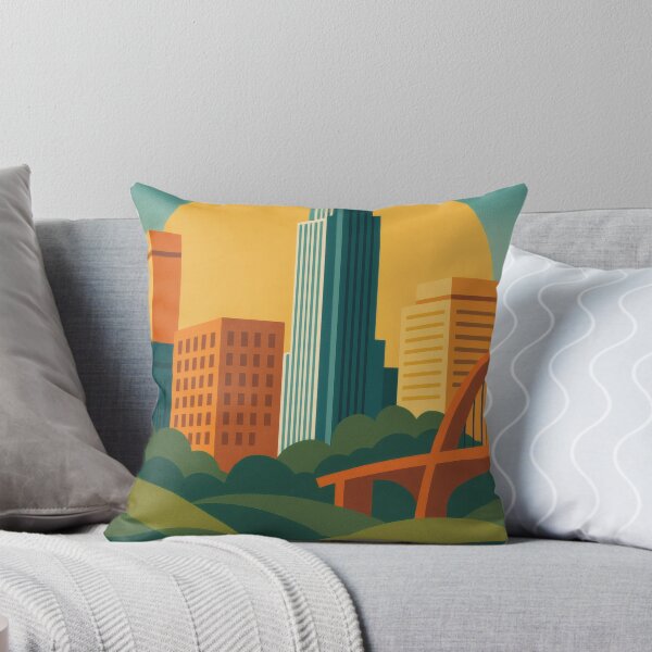 Item preview, Retro Pop Art Poster Illustration of Omaha | Bold Downtown Skyline, Bob Kerrey Pedestrian Bridge & Riverfront Design | Vintage Nebraska Wall Art Decor designed and sold by PaintedPixels01.