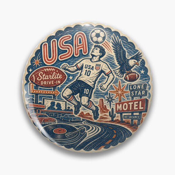 Item preview, USA Soccer Sticker | Vintage World Cup Fan Art, American Eagle, Retro Travel Style designed and sold by zkerzner.
