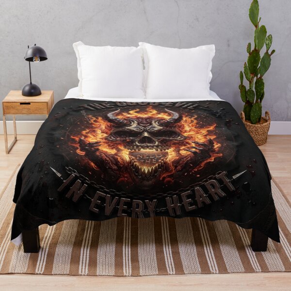Item preview, Fiery Demon Cranium Metal Emblem designed and sold by Voodoo Store Paranormal Collections.