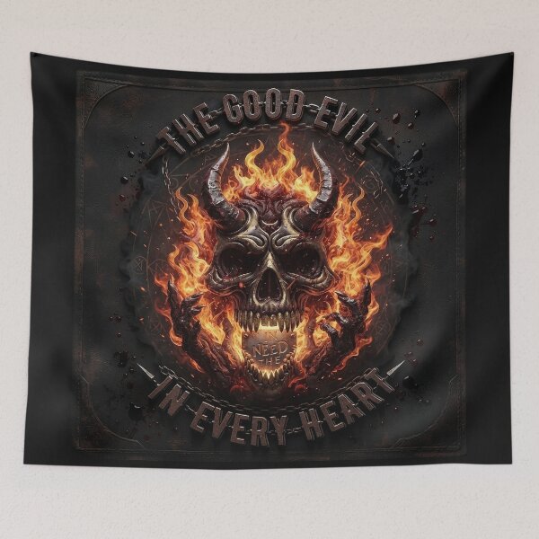 Item preview, Fiery Demon Cranium Metal Emblem designed and sold by Voodoo Store Paranormal Collections.