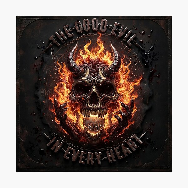 Item preview, Fiery Demon Cranium Metal Emblem designed and sold by Voodoo Store Paranormal Collections.