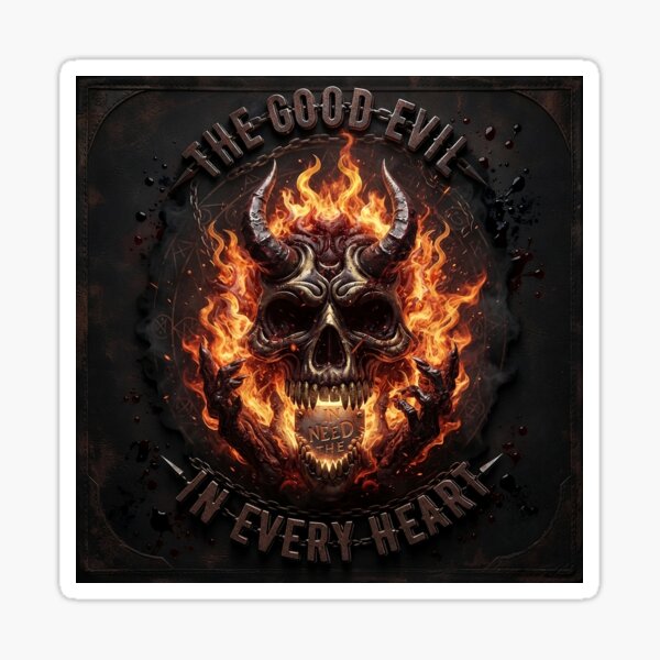 Item preview, Fiery Demon Cranium Metal Emblem designed and sold by Voodoo Store Paranormal Collections.