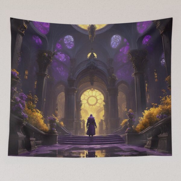 Item preview, Enchanted Violet Cathedral Fantasy Art designed and sold by Uniquely Yours.
