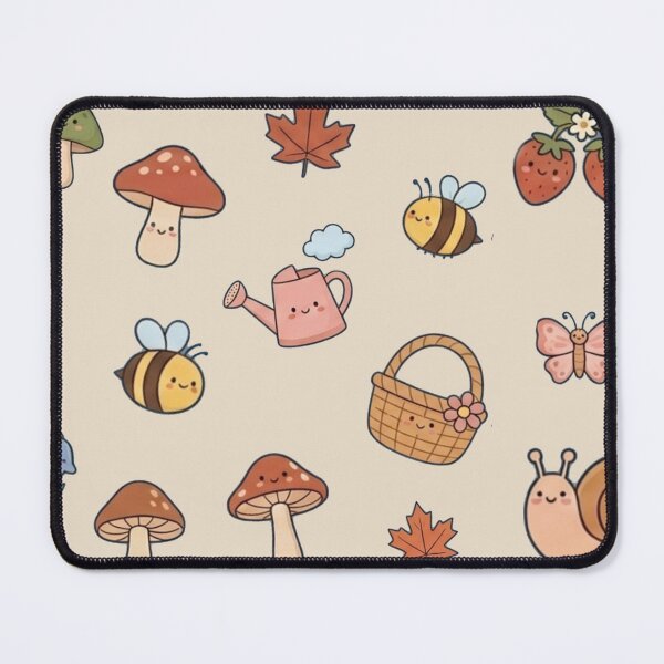 Item preview, Cute Cottagecore Sticker Sheet - Kawaii Mushroom Bee & Snail designed and sold by CaseDiary.