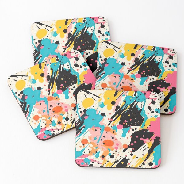 Item preview, Playful Pastel & Black Ink Paint Splatter Pattern designed and sold by VibeShift Studio.