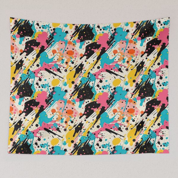 Item preview, Playful Pastel & Black Ink Paint Splatter Pattern designed and sold by VibeShift Studio.