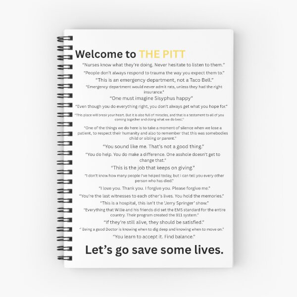 Item preview, Welcome to The Pitt, Dr Robby quotes. (Black font). designed and sold by FallenTrickster.