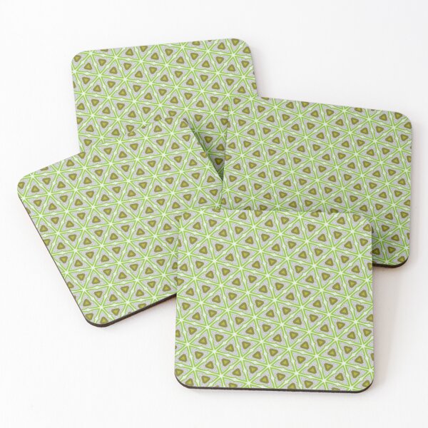 Item preview, Retro Olive Hex Pattern designed and sold by Shy Fractal Designs.