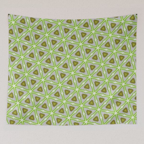 Item preview, Retro Olive Hex Pattern designed and sold by Shy Fractal Designs.
