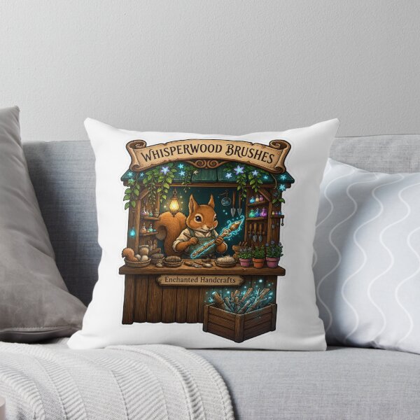 Item preview, Whisperwood Brushes | Enchanted Handcrafts | Woodland Squirrel Artisan | Magical Paint Brush Maker | Fantasy Cottagecore Gift designed and sold by MrDev.