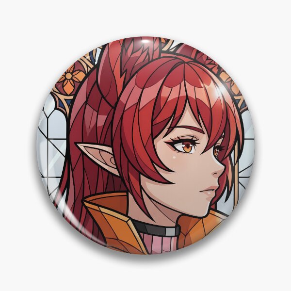 Item preview, Amelie Azazel Iruma kun Red Stained Glass Demon School Profile designed and sold by mildaclairmo.