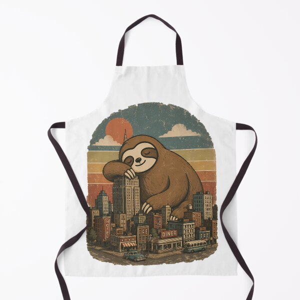 Item preview, Giant Sloth Sleeping on Retro Cityscape designed and sold by Hooi-Boon-Sin.