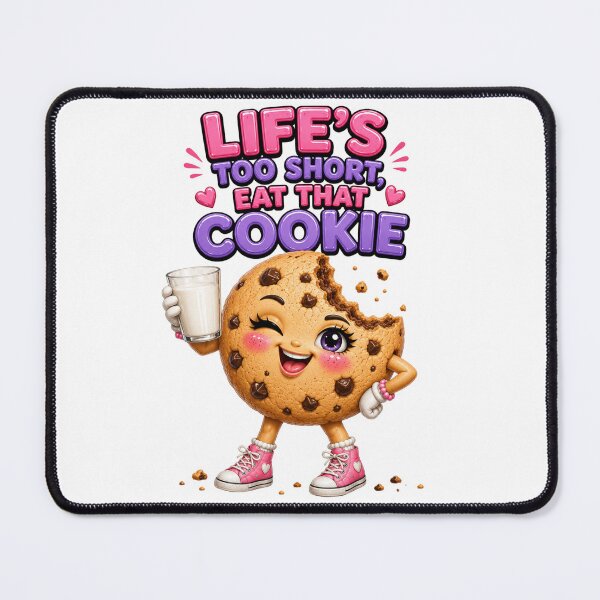 Item preview, Life's Too Short, Eat That Cookie Funny Kawaii Chocolate Chip Cookie Sticker designed and sold by RoPrincess.
