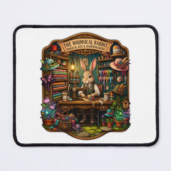 Item preview, The Whimsical Rabbit | Magical Hat & Haberdashery | Cottagecore Sewing Shop | Fantasy Milliner Gift designed and sold by MrDev.