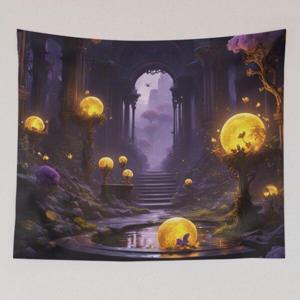Item preview, Enchanted Moonlit Ruins Fantasy Art designed and sold by Uniquely Yours.