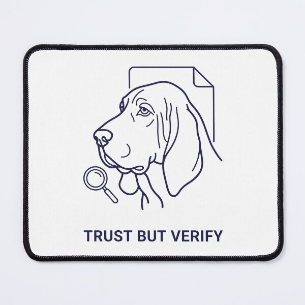 Item preview, Trust But Verify – Compliance Auditor Dog Funny Risk Management Design designed and sold by Softbear Atelier.