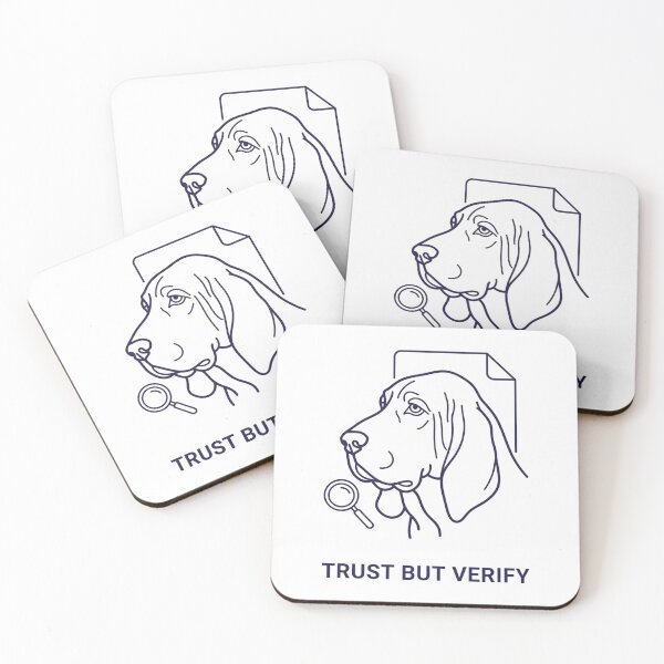 Item preview, Trust But Verify – Compliance Auditor Dog Funny Risk Management Design designed and sold by Softbear Atelier.