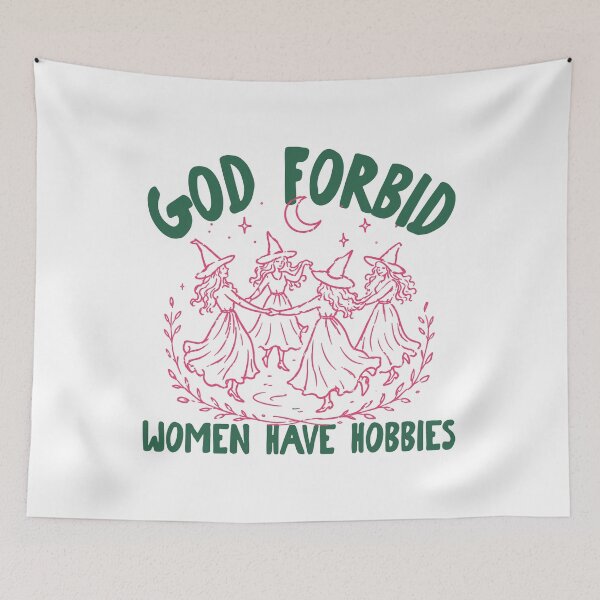 Item preview, God Forbid Women Have Hobbies Funny Halloween Witchy Feminist designed and sold by PartyFam.