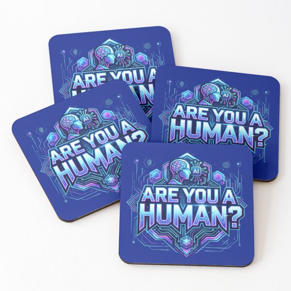 Item preview, Are You A Human? Futuristic Cyberpunk AI Geometric Design designed and sold by Bhaskar Digital Art.