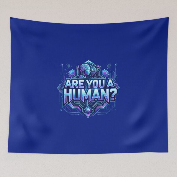Item preview, Are You A Human? Futuristic Cyberpunk AI Geometric Design designed and sold by Bhaskar Digital Art.