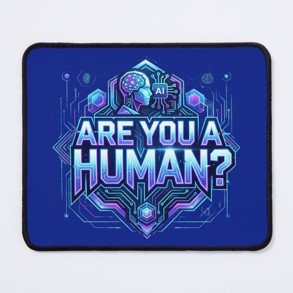 Item preview, Are You A Human? Futuristic Cyberpunk AI Geometric Design designed and sold by Bhaskar Digital Art.