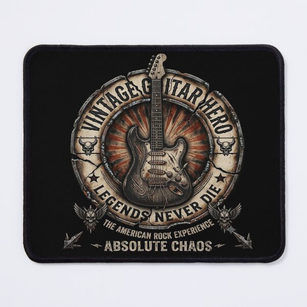 Item preview, Vintage Electric Guitar Hero Heavy Metal Rock Emblem designed and sold by NeO² Studio.