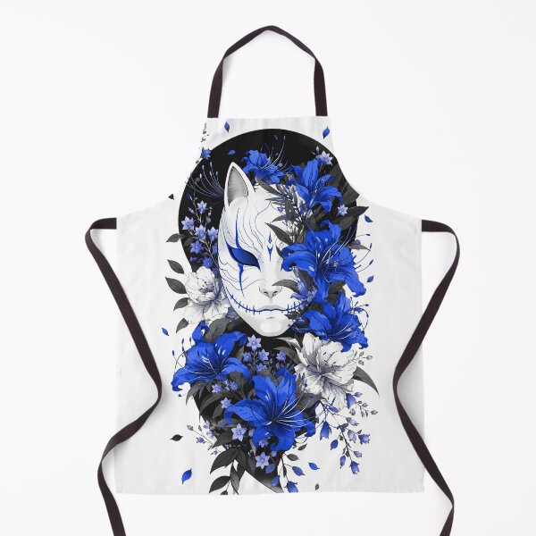 Item preview, Máscara Kitsune Azul Estilo Streetwear Japonés designed and sold by MARQUES DESIGN ART .