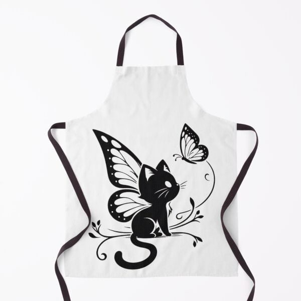 Item preview, Butterfly Cat | Black & White Aesthetic Cat Design designed and sold by RajDeals.