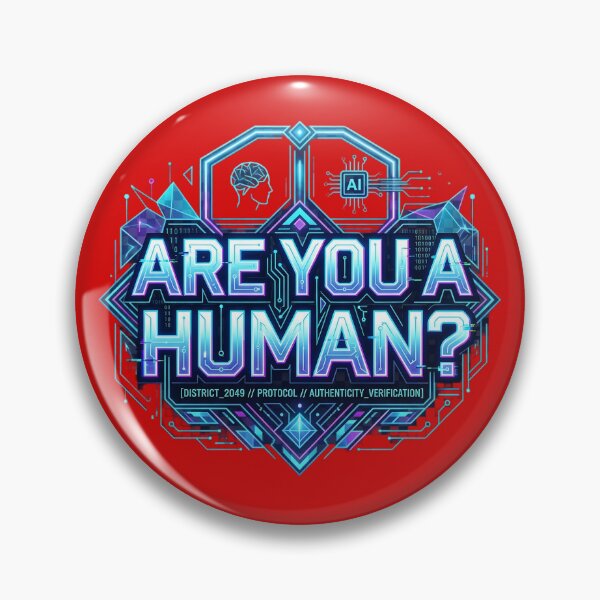 Item preview, Are You A Human? Neon AI Verification Geometric Design designed and sold by Bhaskar Digital Art.