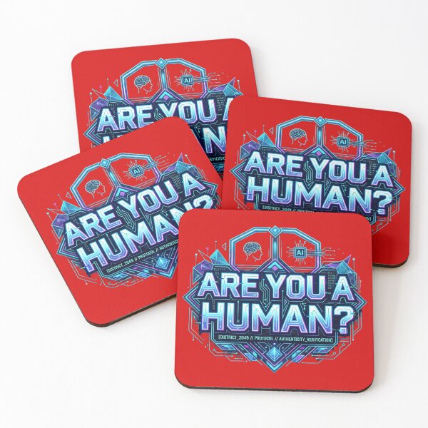 Item preview, Are You A Human? Neon AI Verification Geometric Design designed and sold by Bhaskar Digital Art.
